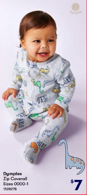 BIG W Dymples Zip Coverall Sizes 0000-1 offer