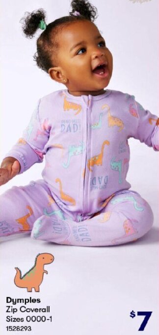 BIG W Dymples Zip Coverall Sizes 0000-1 offer