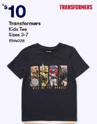 BIG W Transformers Kids Tee Sizes 3-7 offer