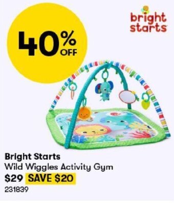 BIG W Bright Starts Wild Wiggles Activity Gym offer