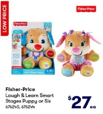BIG W Fisher-Price Laugh & Learn Smart Stages Puppy or Sis offer