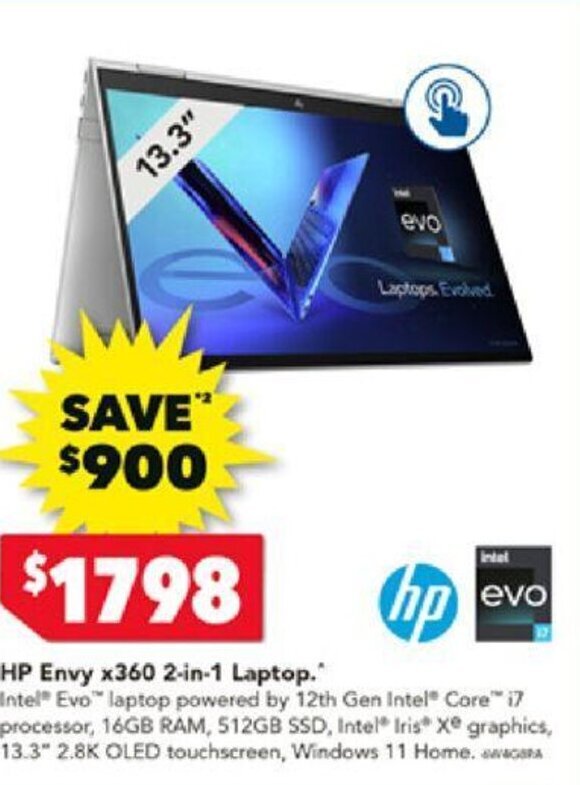 HP Envy x360 2in1 Laptop. offer at Harvey Norman