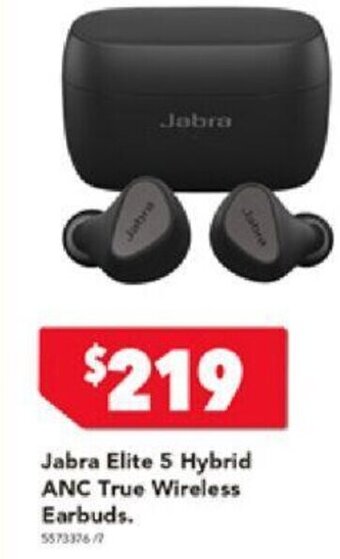 Harvey Norman Jabra Elite 5 Hybrid ANC True Wireless Earbuds. offer