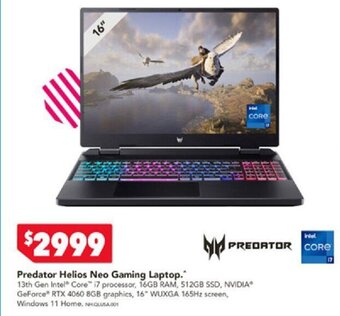 Predator Helios Neo Gaming Laptop.*