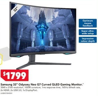 Harvey Norman Samsung 32" Odyssey Neo G7 Curved QLED Gaming Monitor offer