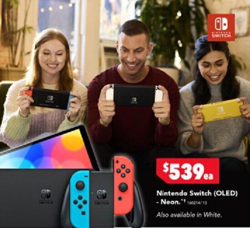 Nintendo Switch (OLED) Neon offer at Harvey Norman