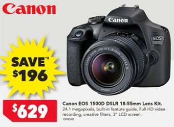 Harvey Norman Canon EOS 1500D DSLR 18-55mm Lens Kit. offer
