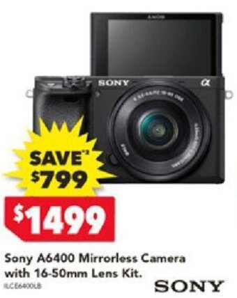 Harvey Norman Sony A6400 Mirrorless Camera with 16-50mm Lens Kit offer