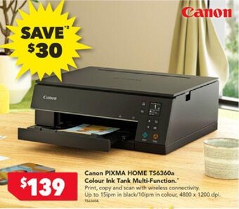 Harvey Norman Canon PIXMA HOME TS6360a Colour Ink Tank Multi-Function. offer