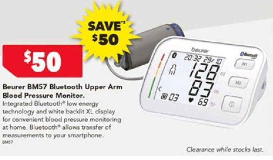 Beurer BM57 Bluetooth Upper Arm Blood Pressure Monitor offer at Harvey