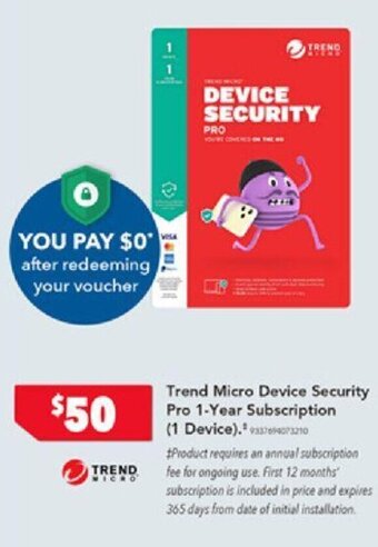 Harvey Norman Trend Micro Device Security Pro 1-Year Subscription (1 Device). offer