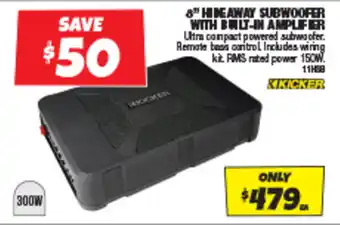 Autobarn 8" HIDEAWAY SUBWOOFER WITH BUILT-IN AMPLIFER offer