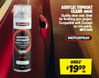 Autobarn ACRYLIC TOPCOAT CLEAR 400G offer