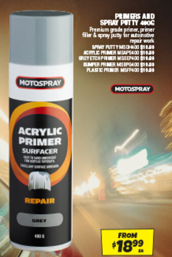 Autobarn PRIMERS AND SPRAY PUTTY 400G offer