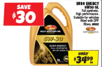Autobarn EURO ENERGY 5W30 5L offer