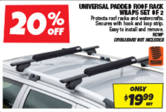 Autobarn UNIVERSAL PADDED ROOF RACK WRAPS SET OF 2 offer