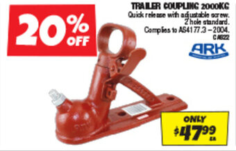 Autobarn TRAILER COUPLING 2000KG offer