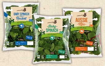 IGA Community co baby spinach 120g, spinach & rocket 120g, aussie mix 120g offer