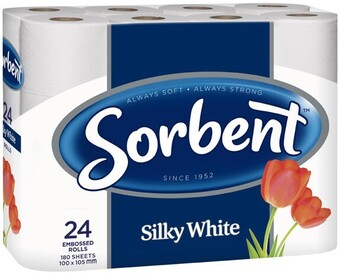 IGA Sorbent silky white embossed rolls 24 pack offer