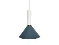 LivingStyles Macarons Metal Cone Pendant Light, Dark Blue / White offer