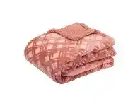 LivingStyles Vida Microplush Throw, 130x160cm, Clay Pink offer