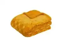 LivingStyles Vida Microplush Throw, 130x160cm, Mustard offer