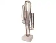 LivingStyles Camille Metal Wireframe Cactus Sculpture on Stand, Gold offer