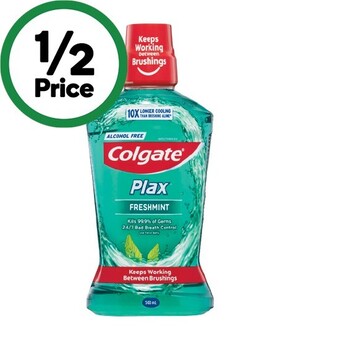 Woolworths Colgate plax fresh mint mouthwash 500ml offer
