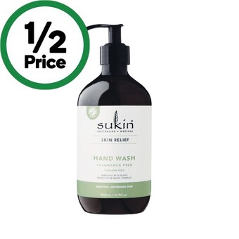 Woolworths Sukin skin relief hand wash 500ml offer
