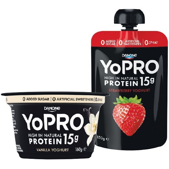 Danone yopro high protein yoghurt pot or pouch 150160g from the