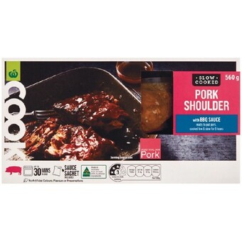 Woolworths Woolworths cook pork shoulder with bbq sauce 560g – from the meat dept offer