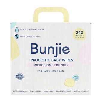 Woolworths Bunjie probiotic baby wipes 80 x pk 3 offer