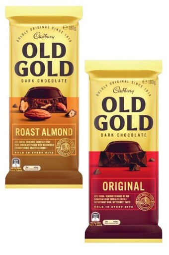 Coles Cadbury old gold block 170g-180g offer