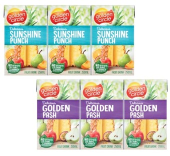 Coles Golden circle tetra fruit drink 6x250ml offer