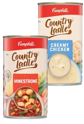 Coles Campbell's country ladle soup 495g-505g offer
