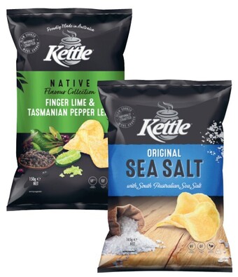 Coles Kettle potato chips or natives 150g-165g offer