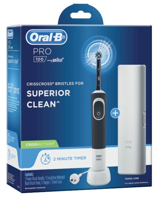 Oral b pro 100 cross action electric toothbrush 1 pack offer at Coles