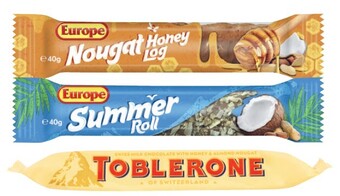 Coles Cadbury europe bar 40g or toblerone bar 50g offer