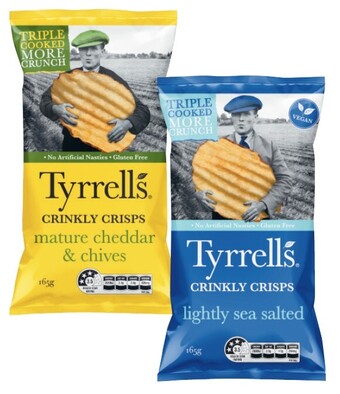 Coles Tyrrells crisps 165g offer