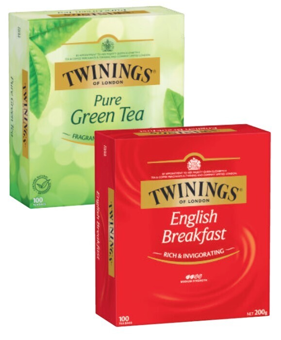 Twinings tea bags 100 pack offer at Coles