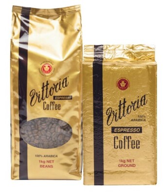 Coles Vittoria espresso coffee beans or ground 1kg offer