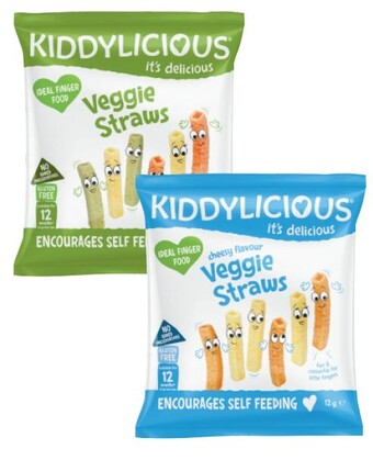 Coles Kiddylicious veggie straws or cheesy flavoured veggie straws 12g offer