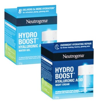 Coles Neutrogena hydro boost hyaluronic acid day or night cream 50g offer
