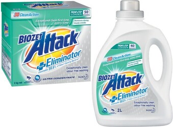 Coles Biozet attack plus laundry detergent 2 litre or 2kg offer