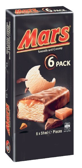 Coles Mars ice confection bars 6 pack 264ml-318ml offer