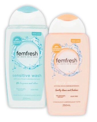 Coles Femfresh daily wash or sensitive wash 250ml offer