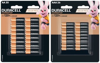 Coles Duracell coppertop aa 30 pack or aaa 26 pack offer