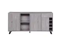 LivingStyles Trew Scratch Resistant 3 Door 1 Drawer Buffet Table, 180cm, Grey Oak offer