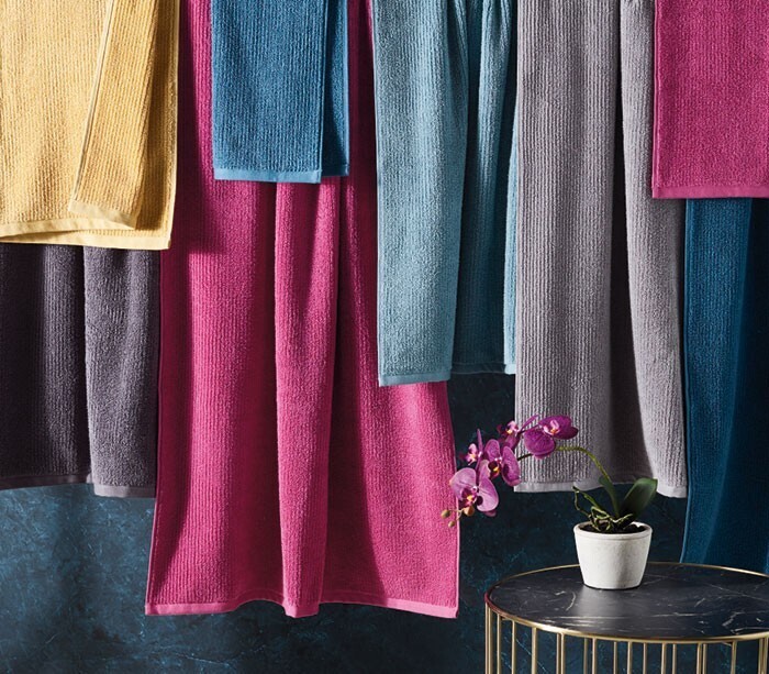 Brampton house zero twist ribbed towel range offer at Spotlight