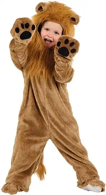 Spotlight Spartys kids plush lion onesie costume offer